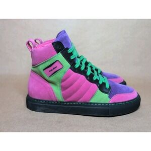 PINK ALIEN by Christine Allen Sz 8 High Top Handmade Italian Sneakers Limited